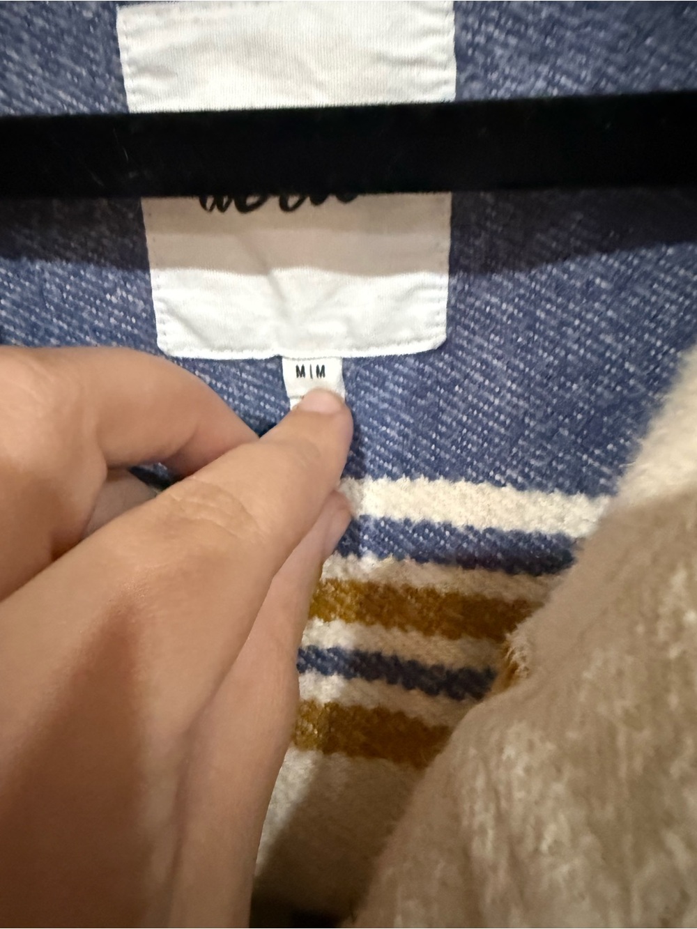 Aerie Oversized Striped Shirt Jacket | Blue & Cream | Size Medium | Shacket - Picture 5 of 12